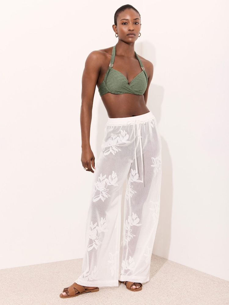 Mint Velvet Floral Detail Mesh Trousers - Imaginea 1 din 7 Mint Velvet Floral Detail Mesh Trousers - Imaginea 1 din 7