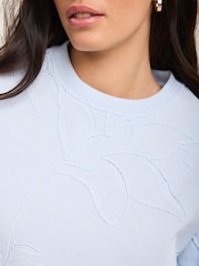 Mint Velvet Blue Cotton Blend Embroidered Sweatshirt - Image 4 of 7