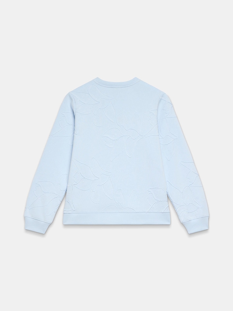 Mint Velvet Blue Cotton Blend Embroidered Sweatshirt - Image 7 of 7