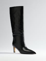 The Set Premium Back Pull On Knee High Boots Black - Image 2 of 4