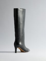 The Set Premium Back Pull On Knee High Boots Black - Image 4 of 4