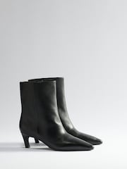 Schwarzes Leder - The Set Premium Chisel Ankle Boots - Bild 1 von 3