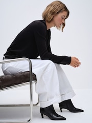 The Set Premium Chisel Ankle Boots Black Leather - Image 4 of 6