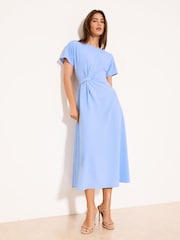 Lipsy Light Blue Knot Side Midi Dress - Image 3 of 4