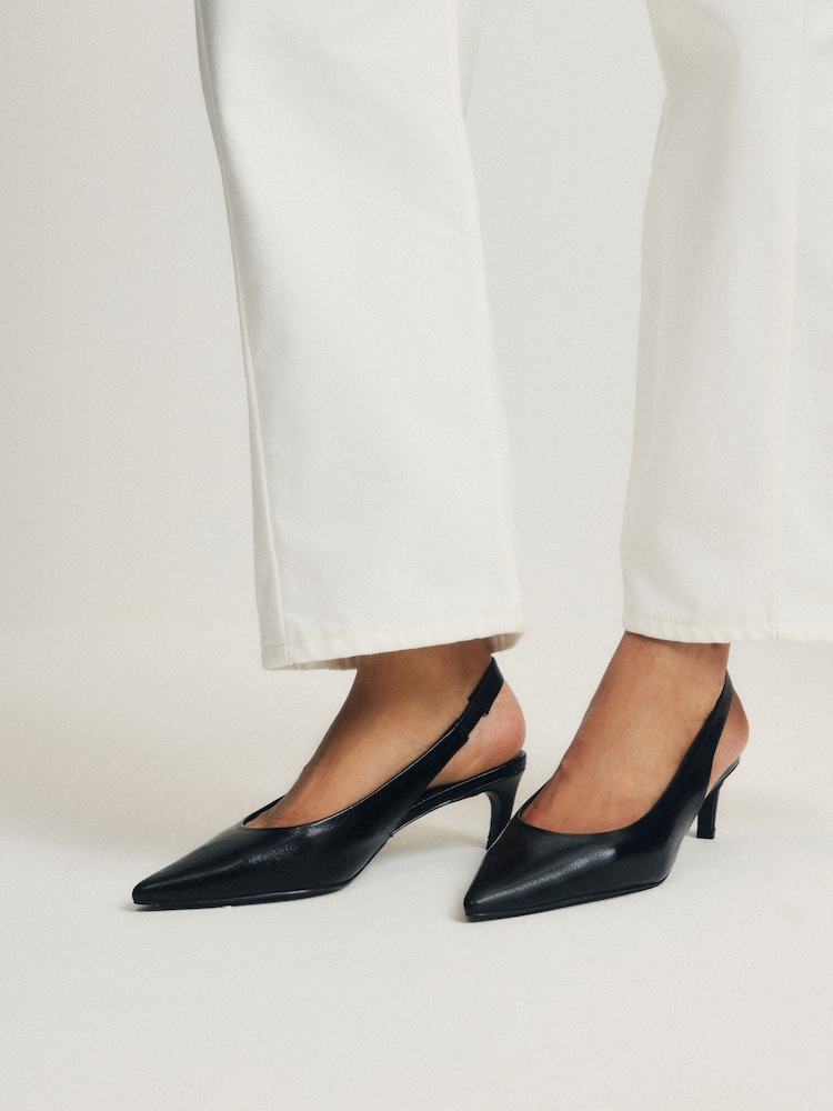 The Set Slingback Point Toe Heels Black - Image 2 of 7