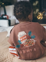 Brun - Sweatshirt and Wide Leg Leggings Christmas Baby Set (0mths-2yrs) - Image 1 de 4