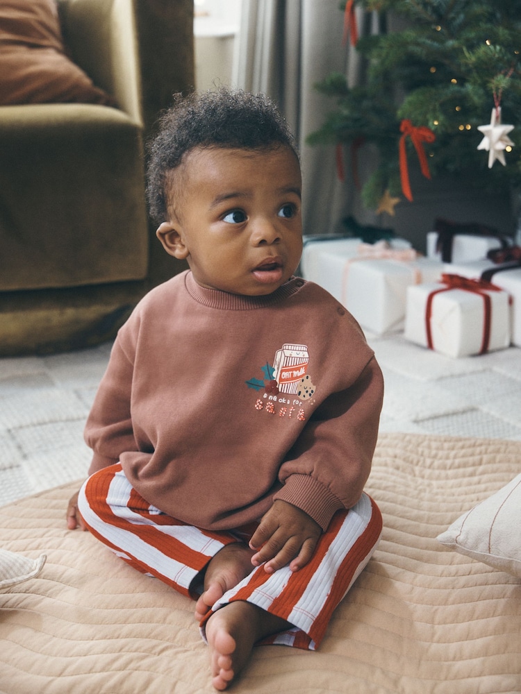 Brun - Sweatshirt and Wide Leg Leggings Christmas Baby Set (0mths-2yrs) - Image 2 de 4 Brun - Sweatshirt and Wide Leg Leggings Christmas Baby Set (0mths-2yrs) - Image 2 de 4