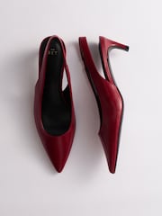 The Set Slingback Point Toe Heels Red - Image 1 of 8