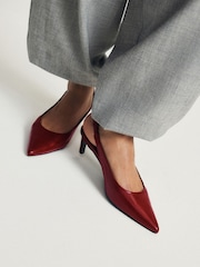 The Set Slingback Point Toe Heels Red - Image 2 of 8