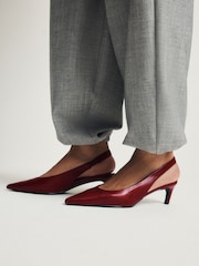 The Set Slingback Point Toe Heels Red - Image 3 of 8
