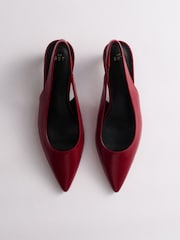 The Set Slingback Point Toe Heels Red - Image 5 of 8