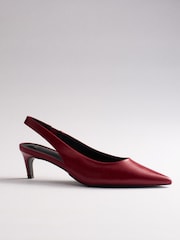 The Set Slingback Point Toe Heels Red - Image 6 of 8
