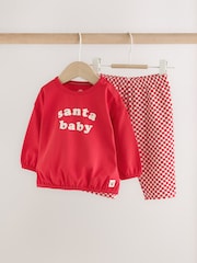 Crveno Deda Mraz - Set majice kratkih rukava i Helanke za bebe (0-18mths) - Slika 1 od 9
