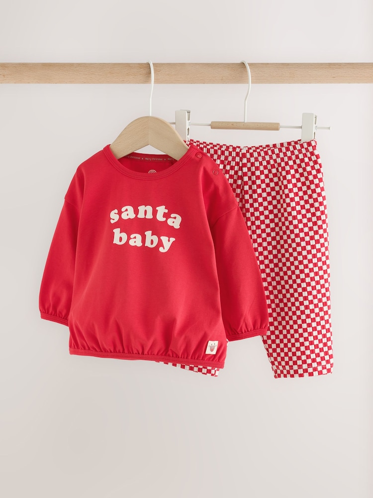 Crveno Deda Mraz - Set majice kratkih rukava i Helanke za bebe (0-18mths) - Slika 1 od 9 Crveno Deda Mraz - Set majice kratkih rukava i Helanke za bebe (0-18mths) - Slika 1 od 9