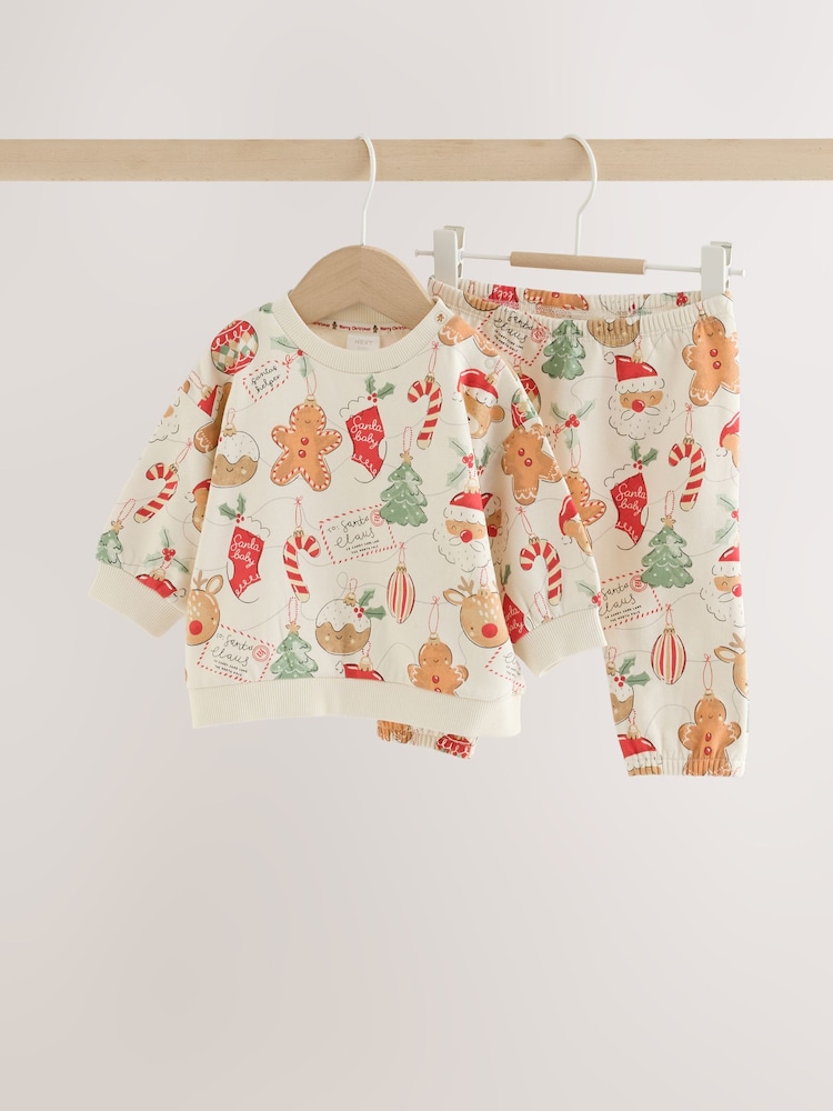 Neutral Christmas Sweat and Joggers Baby Set (0mths-2yrs) - Image 1 of 9 Neutral Christmas Sweat and Joggers Baby Set (0mths-2yrs) - Image 1 of 9