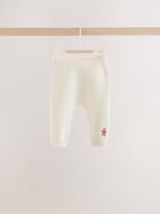 Estampado de grecas alpinas en color neutro - Conjunto de leggings y suéter de punto con diseño navideño (0 meses -2 años) - Imagen 3 de 9