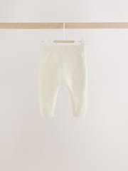 Estampado de grecas alpinas en color neutro - Conjunto de leggings y suéter de punto con diseño navideño (0 meses -2 años) - Imagen 6 de 9
