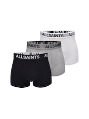 AllSaints Black Trunk Boxer Briefs With Contour Pouch 3 Pack - Image 1 of 6