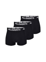 AllSaints Black Trunk Boxer Briefs With Contour Pouch 3 Pack - Image 1 of 5