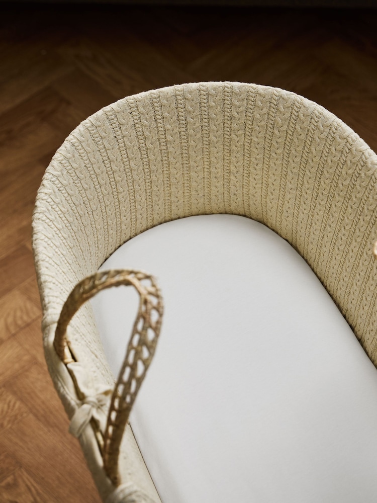 The Little Green Sheep 2 Pack White Moses Basket Sheets - Image 1 of 4