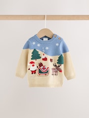 Blue Christmas Knitted Jumper and Leggings Set (0mths-2yrs) - Image 2 of 9