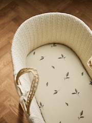 The Little Green Sheep 2 Pack Leaves Moses Basket Sheets - Image 1 of 4