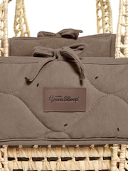 The Little Green Sheep Cocoa Rice Print Quilted Moses Basket & Mattress - Image 7 of 7