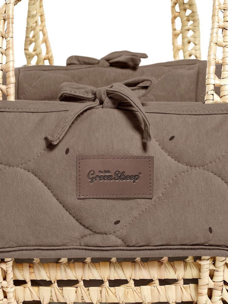 The Little Green Sheep Cocoa Rice Print Quilted Moses Basket & Mattress - Image 7 of 7 The Little Green Sheep Cocoa Rice Print Quilted Moses Basket & Mattress - Image 7 of 7