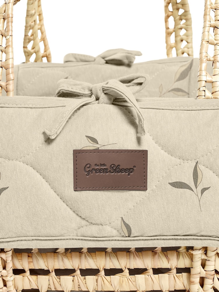 The Little Green Sheep Leaves Quilted Moses Basket & Mattress - Image 7 of 7 The Little Green Sheep Leaves Quilted Moses Basket & Mattress - Image 7 of 7