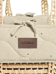 The Little Green Sheep Linen Rice Print Quilted Moses Basket & Mattress - Image 7 of 7