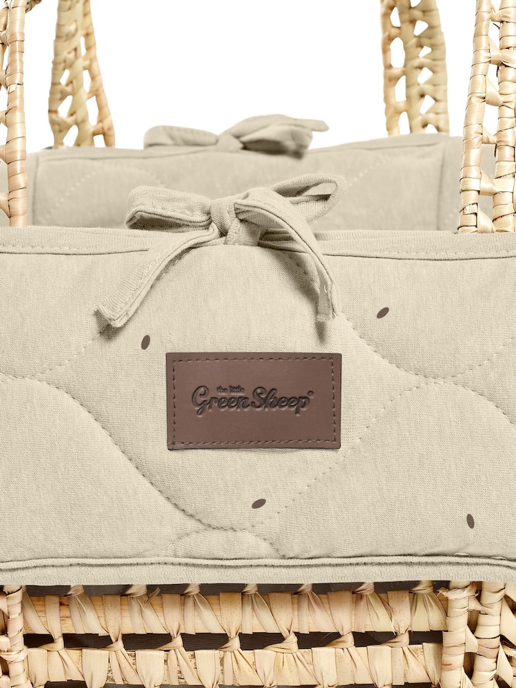 The Little Green Sheep Linen Rice Print Quilted Moses Basket & Mattress - Image 7 of 7 The Little Green Sheep Linen Rice Print Quilted Moses Basket & Mattress - Image 7 of 7