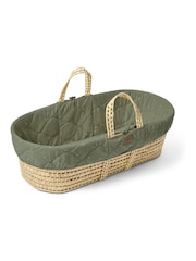 The Little Green Sheep Juniper Rice Print Quilted Moses Basket & Mattress - Image 6 of 7