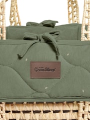 The Little Green Sheep Juniper Rice Print Quilted Moses Basket & Mattress - Image 7 of 7