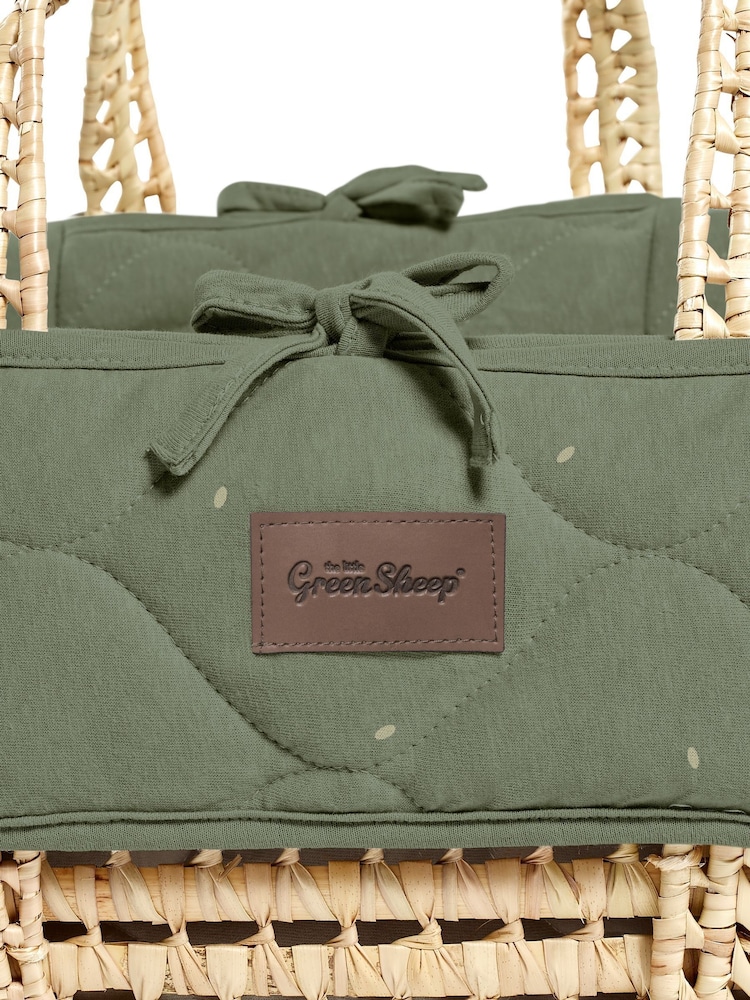 The Little Green Sheep Juniper Rice Print Quilted Moses Basket & Mattress - Image 7 of 7 The Little Green Sheep Juniper Rice Print Quilted Moses Basket & Mattress - Image 7 of 7