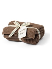 The Little Green Sheep Cocoa Knitted Cellular Baby Blanket - Image 1 of 2