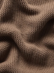 The Little Green Sheep Cocoa Knitted Cellular Baby Blanket - Image 2 of 2