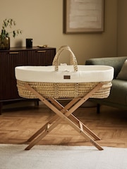 The Little Green Sheep Ecru Muslin Moses Basket & Mattress - Image 1 of 7