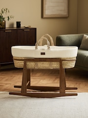 The Little Green Sheep Ecru Muslin Moses Basket & Mattress - Image 5 of 7
