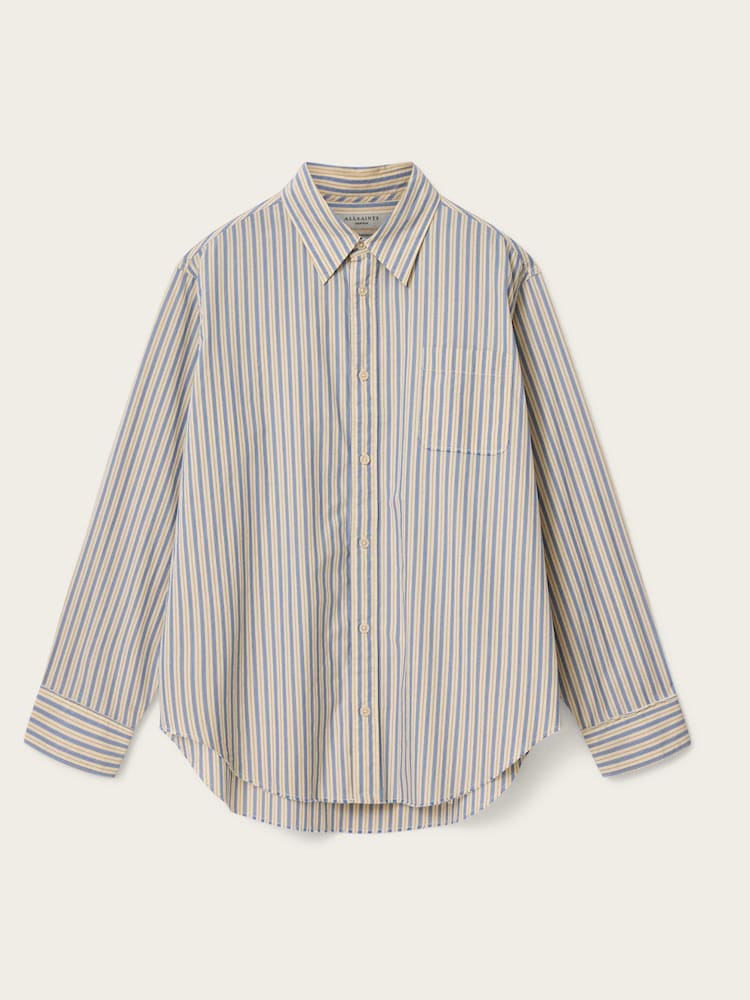 AllSaints Yellow Roma Long Sleeve Shirt - Image 7 of 7