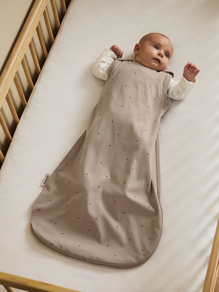 The Little Green Sheep Truffle Rice Print Jersey 1.0 Tog Baby Sleeping Bag - Image 1 of 5 The Little Green Sheep Truffle Rice Print Jersey 1.0 Tog Baby Sleeping Bag - Image 1 of 5