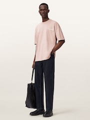 AllSaints Pink Emblem Short Sleeve Crew Neck T-Shirt - Image 5 of 6