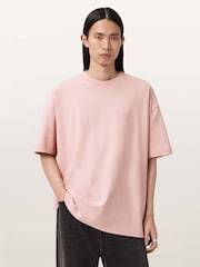 AllSaints Pink Xander Short Sleeve Crew Neck T-Shirt - Image 1 of 6