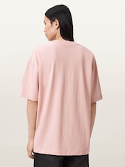 AllSaints Pink Xander Short Sleeve Crew Neck T-Shirt - Image 4 of 6