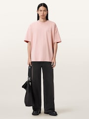 AllSaints Pink Xander Short Sleeve Crew Neck T-Shirt - Image 5 of 6