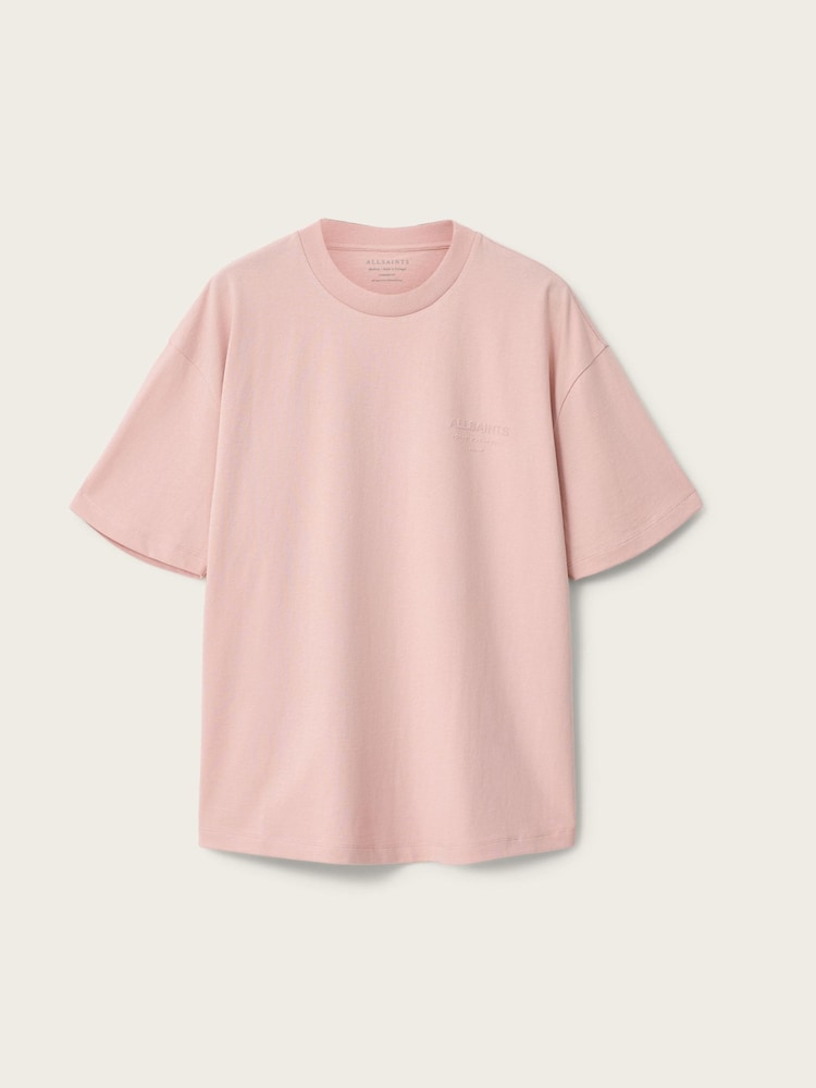 AllSaints Pink Xander Short Sleeve Crew Neck T-Shirt - Image 6 of 6