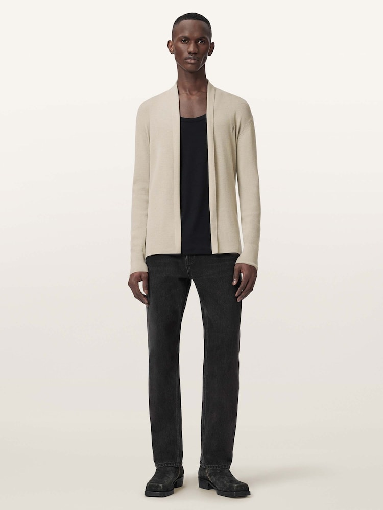 AllSaints Powdered Green Mode Merino Wool Open Cardigan - Image 2 of 6