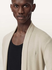 AllSaints Powdered Green Mode Merino Wool Open Cardigan - Image 3 of 6