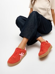 FitFlop Red The Dash T-Toe Suede Sneakers - Image 1 of 7