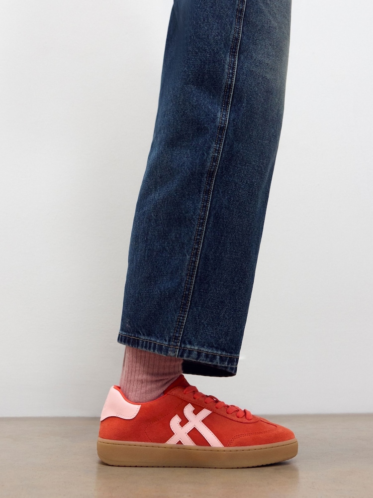 FitFlop Red The Dash T-Toe Suede Sneakers - Image 2 of 7