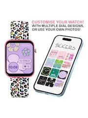 Tikkers Smart Series Pink Leopard Print Silicone Strap Black Smart Watch - Image 4 of 5